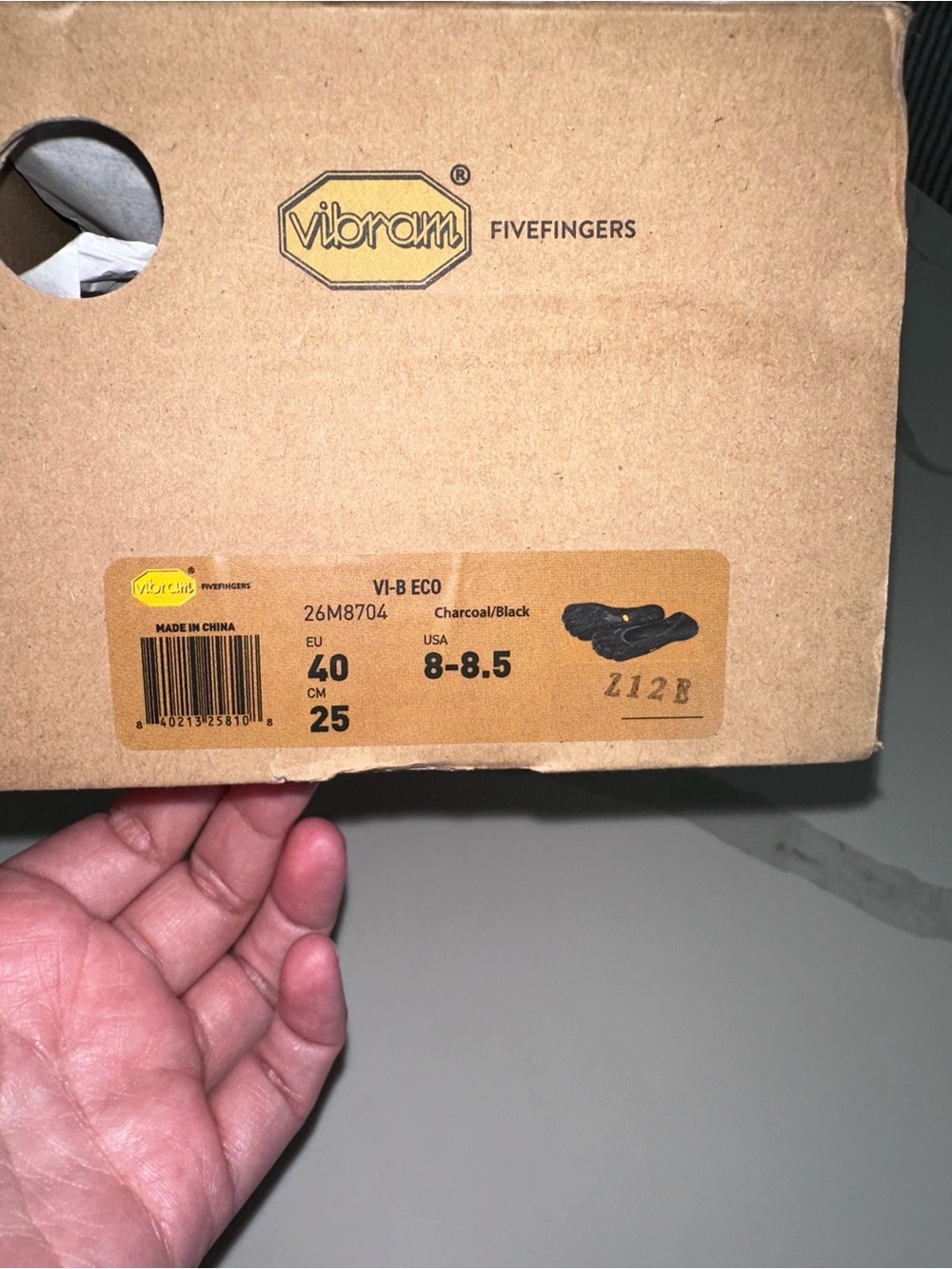 *NWT* Vibram VI-B ECO FiveFingers Toe Shoes, EU 40, Charcoal/Black - Picture 3 of 7